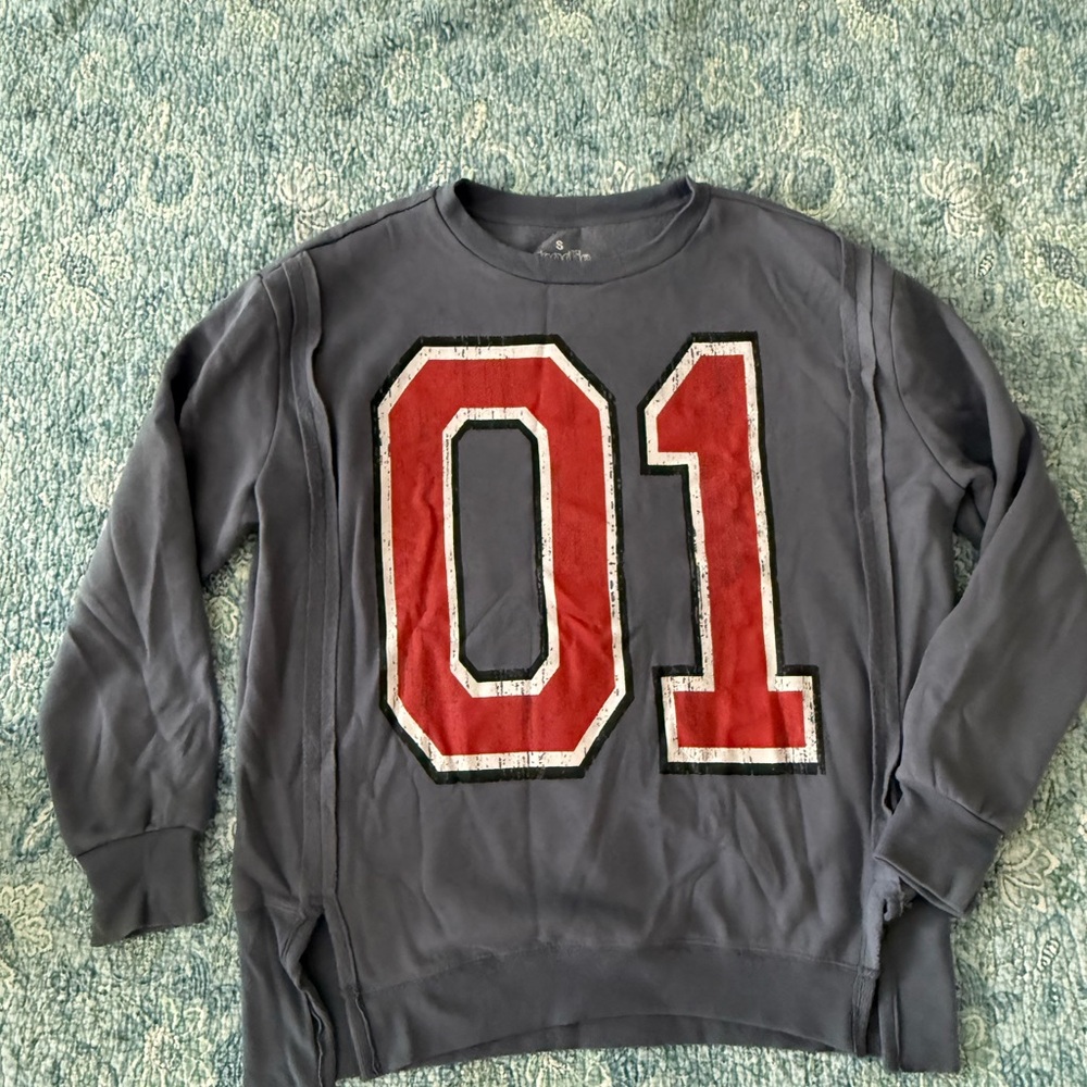 Gray Sweater with Red Number Design